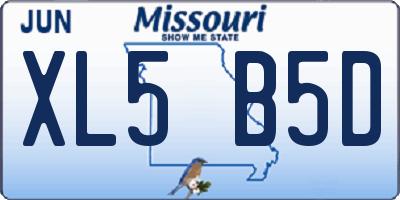 MO license plate XL5B5D
