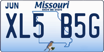 MO license plate XL5B5G