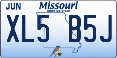 MO license plate XL5B5J