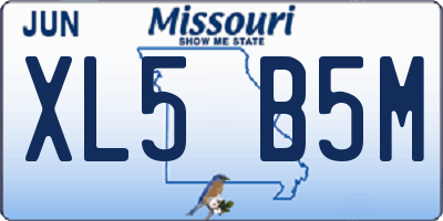 MO license plate XL5B5M