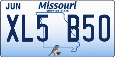 MO license plate XL5B5O