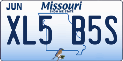 MO license plate XL5B5S