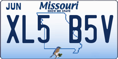 MO license plate XL5B5V