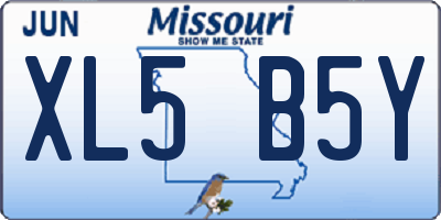 MO license plate XL5B5Y