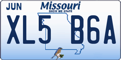 MO license plate XL5B6A