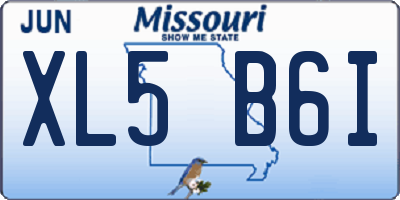 MO license plate XL5B6I