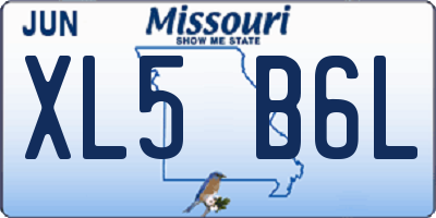 MO license plate XL5B6L