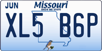 MO license plate XL5B6P