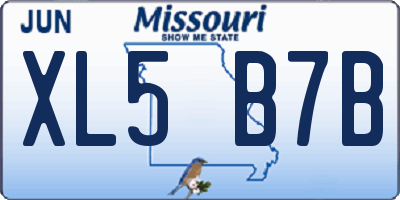 MO license plate XL5B7B