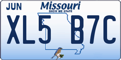 MO license plate XL5B7C