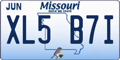 MO license plate XL5B7I