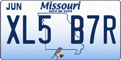 MO license plate XL5B7R