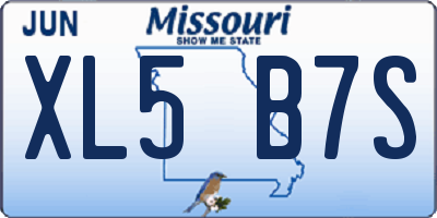 MO license plate XL5B7S