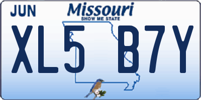 MO license plate XL5B7Y
