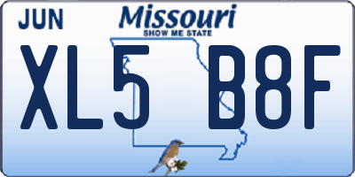 MO license plate XL5B8F