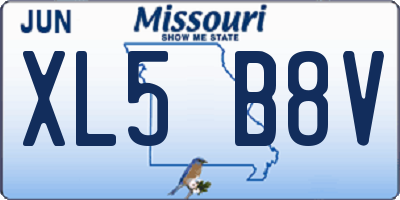 MO license plate XL5B8V