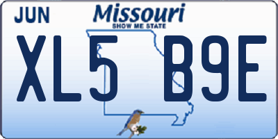 MO license plate XL5B9E