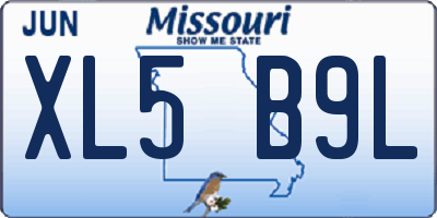 MO license plate XL5B9L