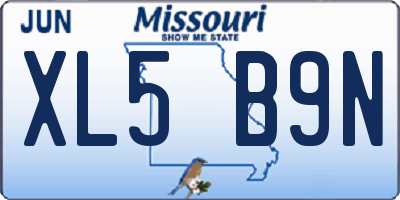 MO license plate XL5B9N