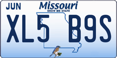MO license plate XL5B9S