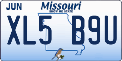 MO license plate XL5B9U