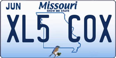 MO license plate XL5C0X