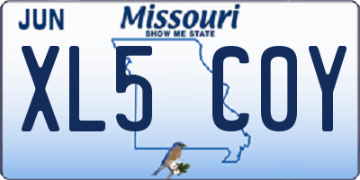 MO license plate XL5C0Y