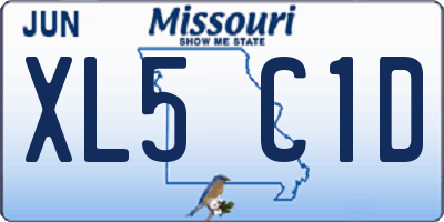 MO license plate XL5C1D