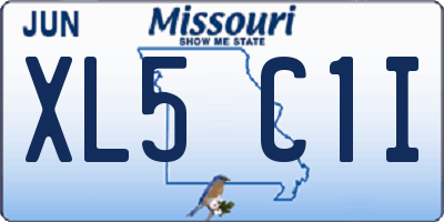 MO license plate XL5C1I