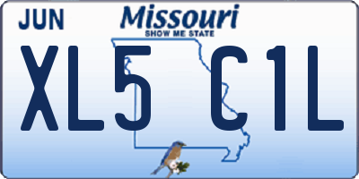 MO license plate XL5C1L