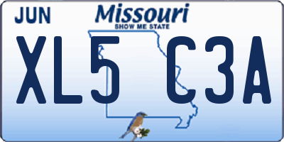 MO license plate XL5C3A