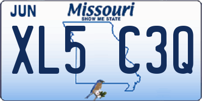 MO license plate XL5C3Q