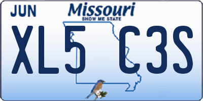 MO license plate XL5C3S