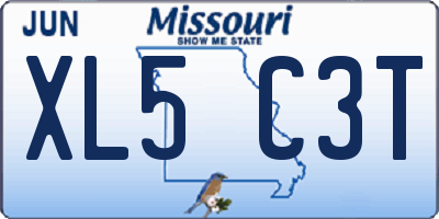 MO license plate XL5C3T