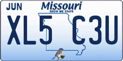 MO license plate XL5C3U