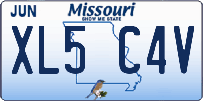 MO license plate XL5C4V