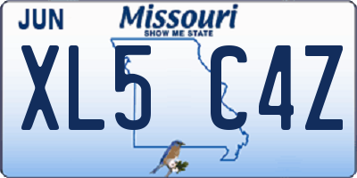 MO license plate XL5C4Z