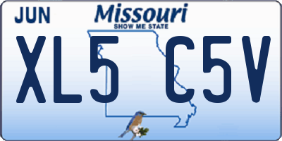 MO license plate XL5C5V