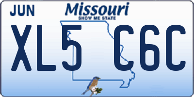 MO license plate XL5C6C