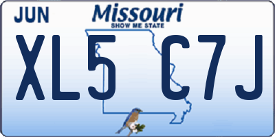 MO license plate XL5C7J