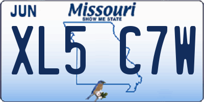 MO license plate XL5C7W