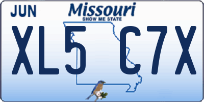MO license plate XL5C7X