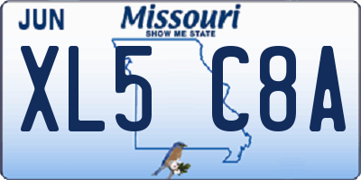 MO license plate XL5C8A