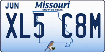 MO license plate XL5C8M
