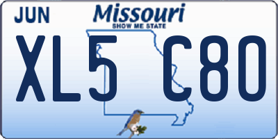MO license plate XL5C8O