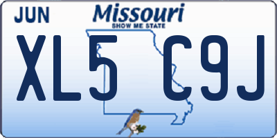 MO license plate XL5C9J
