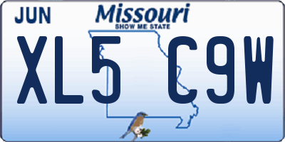 MO license plate XL5C9W