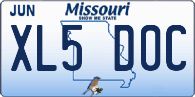 MO license plate XL5D0C
