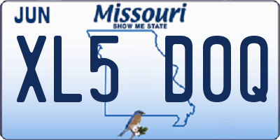 MO license plate XL5D0Q