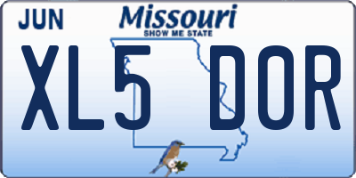 MO license plate XL5D0R